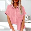 Women’s Linen Button-Down Shirt with Patch Pocket