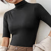 Women’s Short-Sleeved Turtleneck Pullover Blouse