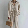 Women’s Linen Shirt and Trousers Set for Summer