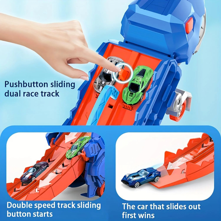 Dino City Transporter – Race Track & Transformable Truck