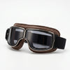 Retro-Style Leather-Frame Motorcycle Goggles