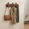 “Piano” Wooden Wall Coat Rack with Folding Hooks – Hallway & Bedroom