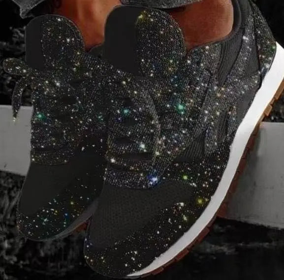 Women’s Glitter Lace-Up Sneakers