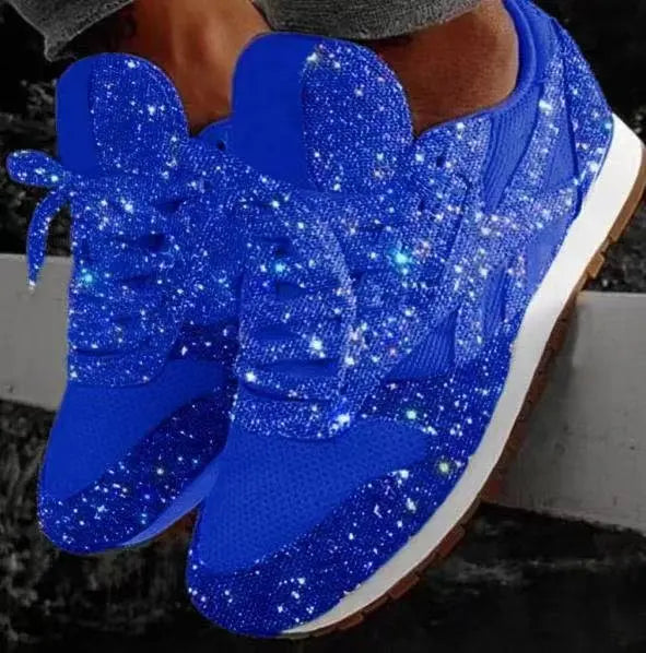 Women’s Glitter Lace-Up Sneakers