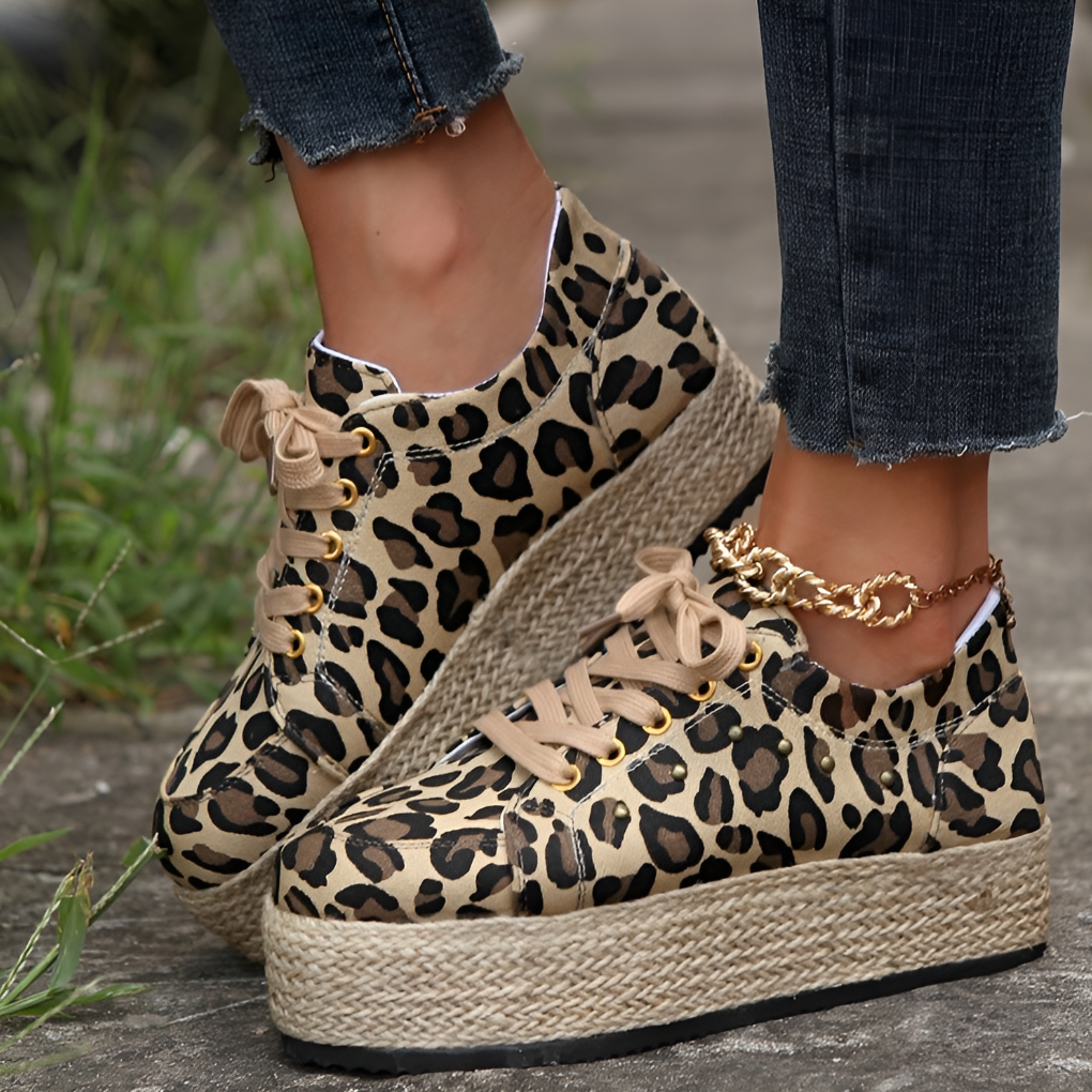 Women’s Platform Sneakers with Leopard Print