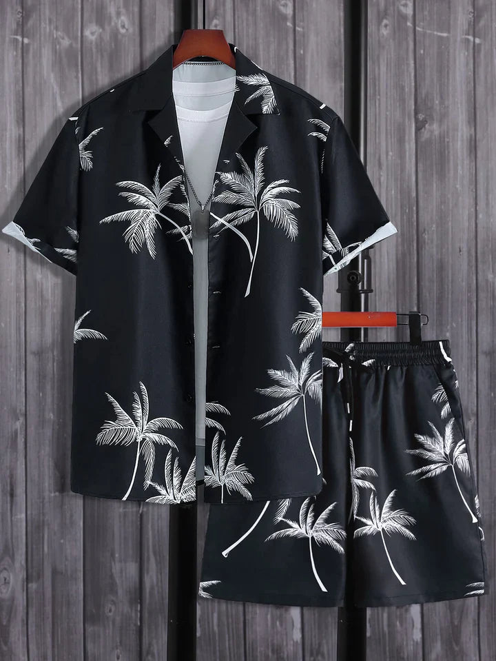 Dieter | Tropical Palm Print Shirt & Shorts Set