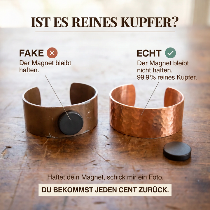 Handmade Pure Copper Anklet with Oval Links and Magnets