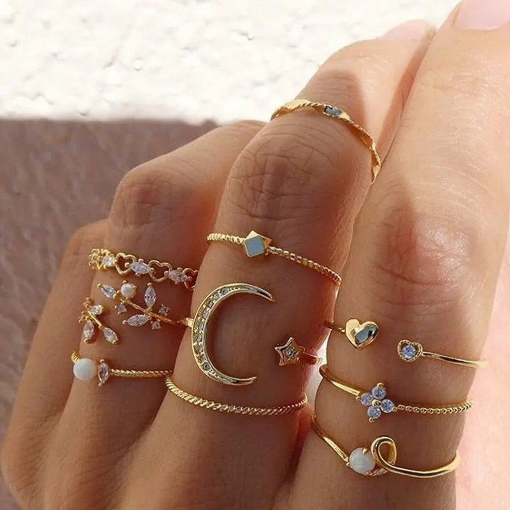 10 Pack of Bohemian Silver and Gold Plated Rings — image 5