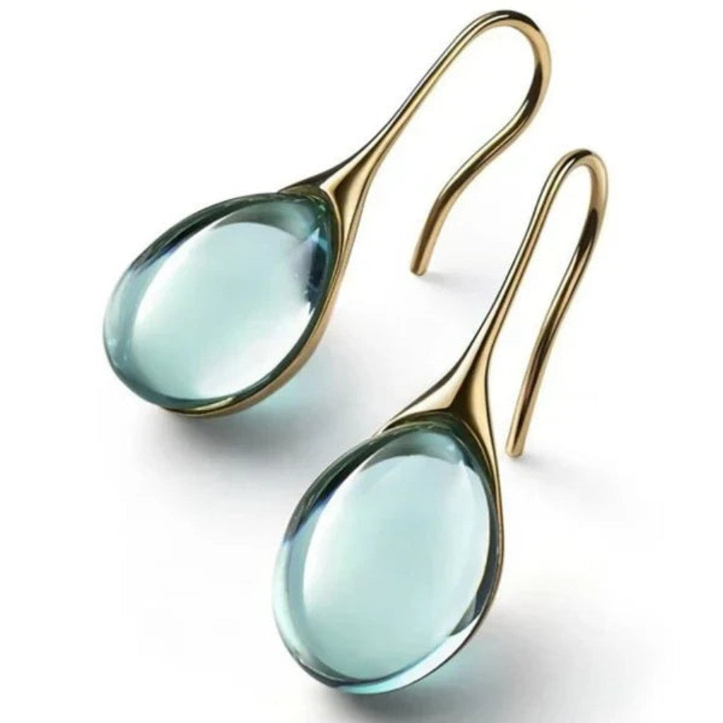 1+1 Offer: Aurora Ocean Beach Wave Ring + Crystal drop earrings in gold and silver — image 2
