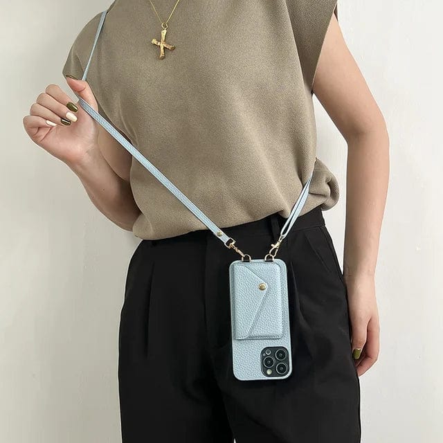 Leather Crossbody Phone Case – With Lanyard and Built-In Card Holder