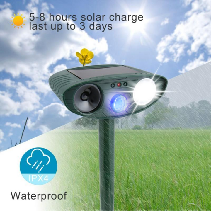 Motion-Activated Solar Ultrasonic Animal Repeller