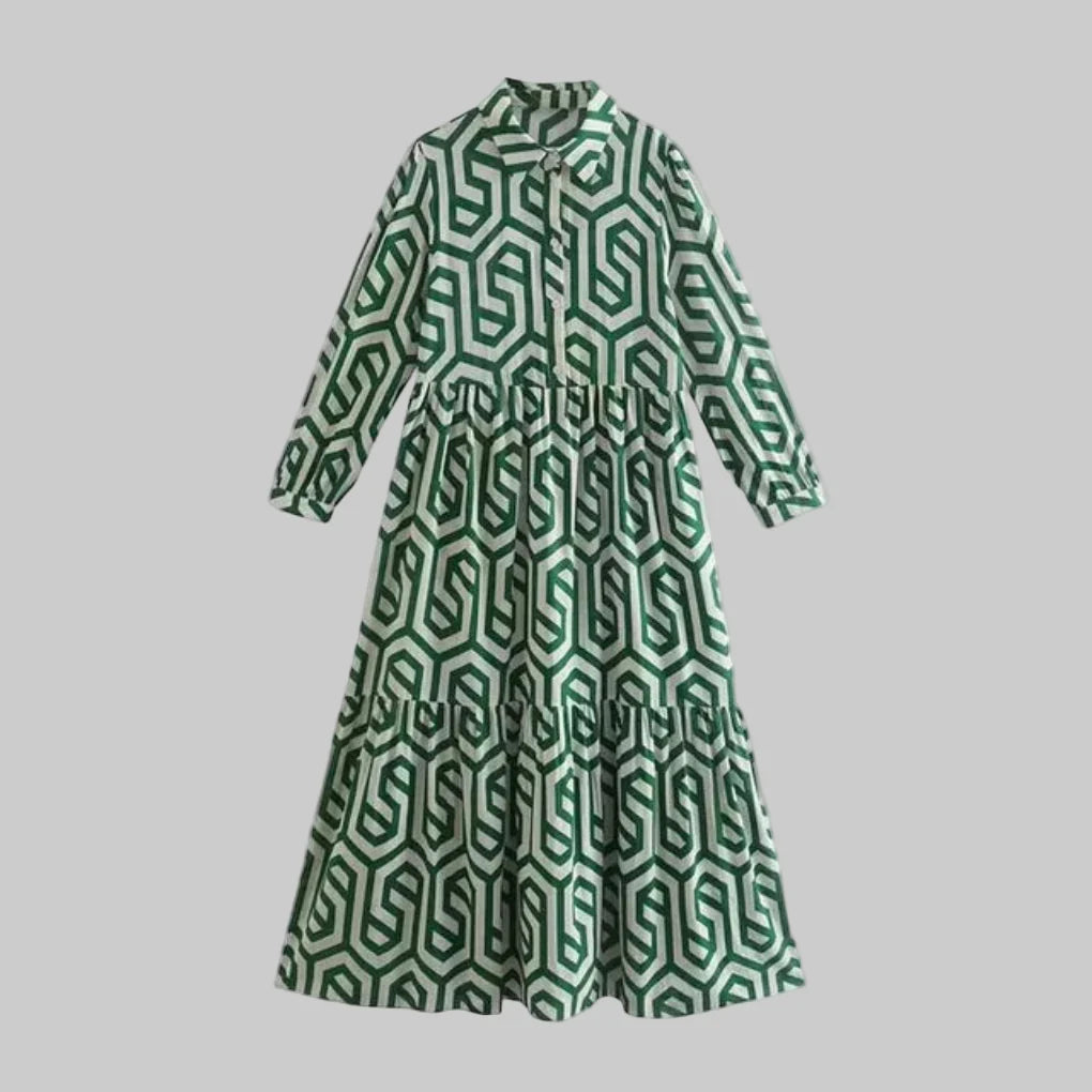 Women’s Long-Sleeve Geometric Dress