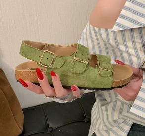 Women’s Sandals with Buckle-Strap for Summer