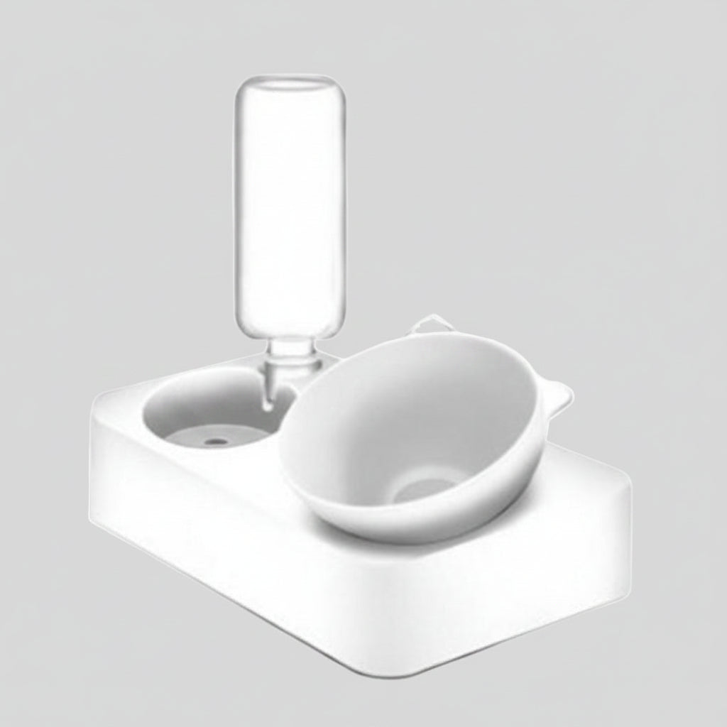 Anti-Vomiting Cat Bowl with Automatic Water Dispenser