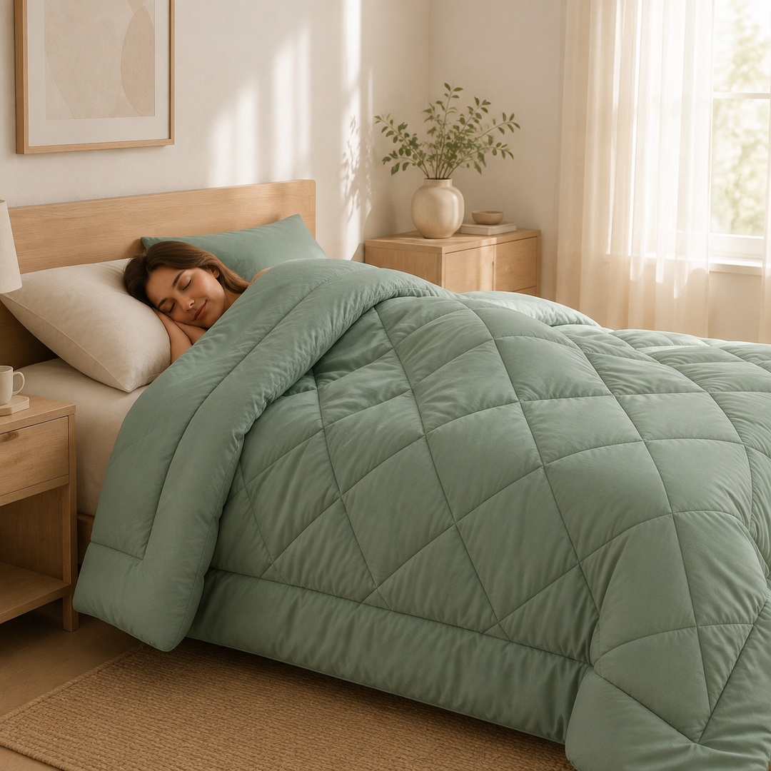2-in-1 Quilted Comforter – No Duvet Cover Needed