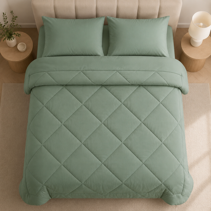 2-in-1 Quilted Comforter – No Duvet Cover Needed