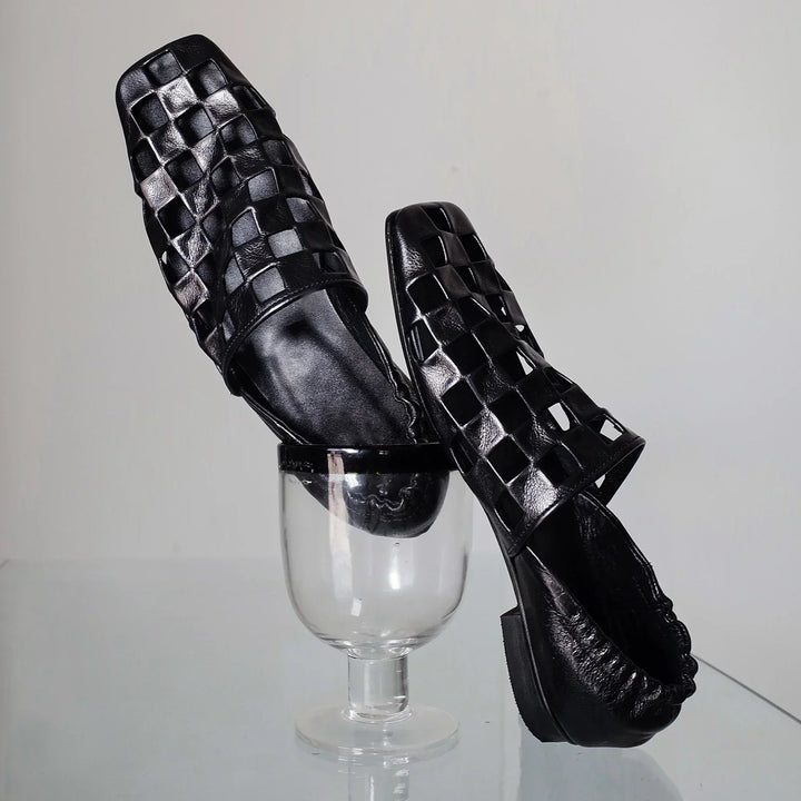 Women's Elegant Checkered Mules