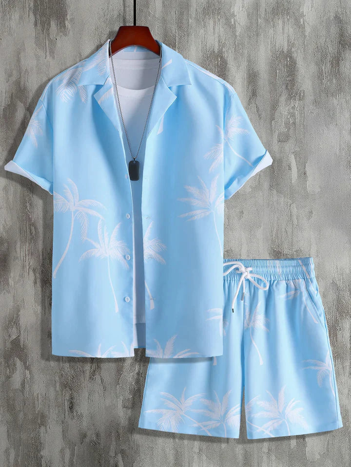 Dieter | Tropical Palm Print Shirt & Shorts Set