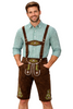 Men's Traditional Knee-Length Lederhosen with Suspenders