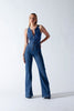 Women's Heart-Shaped Backless Denim Jumpsuit – Sakura