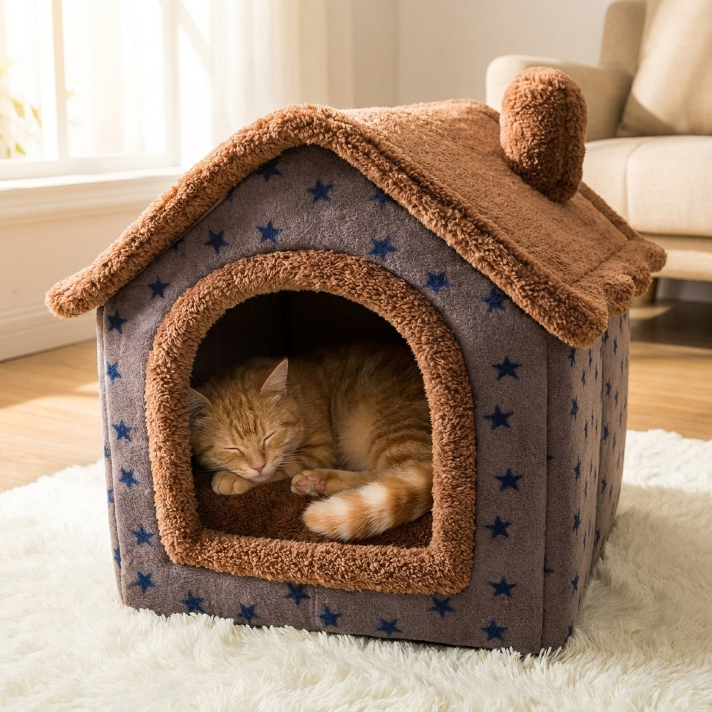 Cat House – Cozy Enclosed Pet Hideaway for Cats