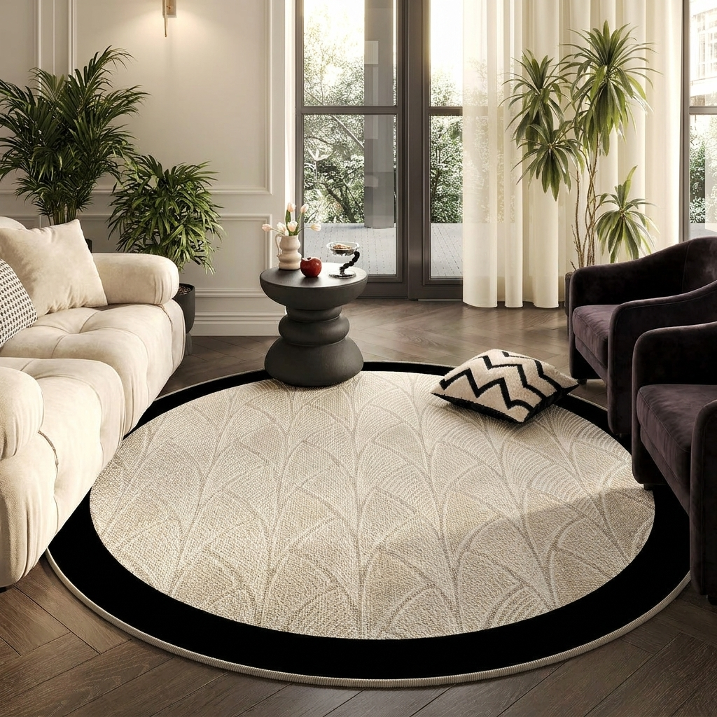 Easy Clean Artisan Blossom Round Rug