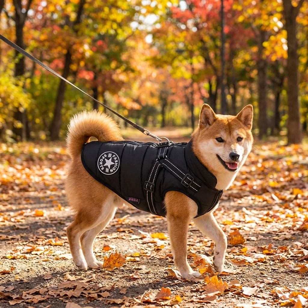 Waterproof Dog Jacket with Harness