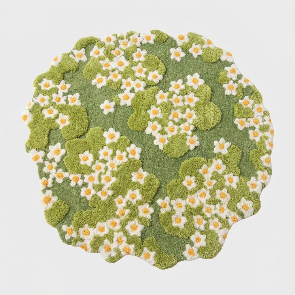 Wonderland Daisy Carpet  Nature-Inspired Pet Rug & Decorative Mat