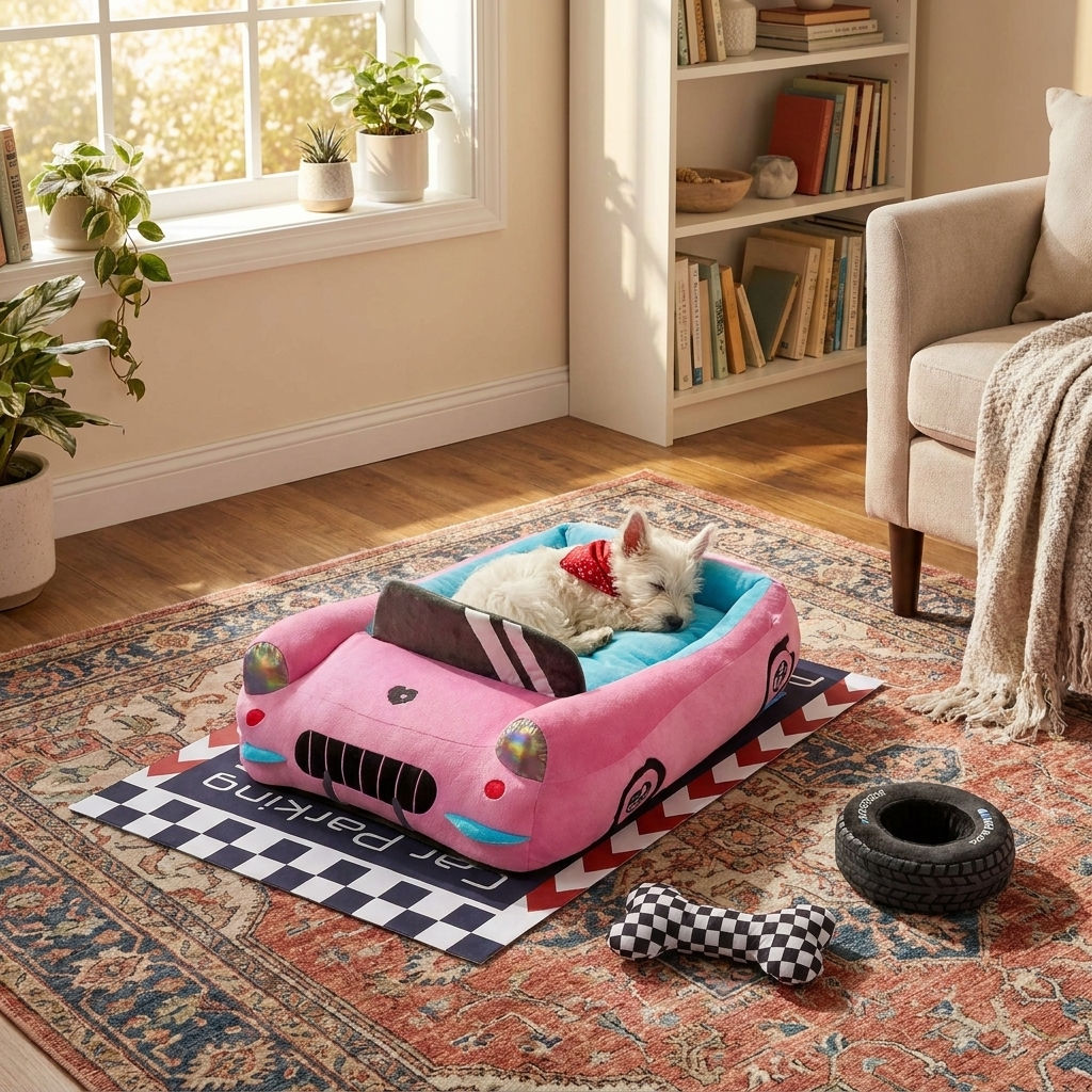 Classic Convertible Race Car Bolster Pet Bed