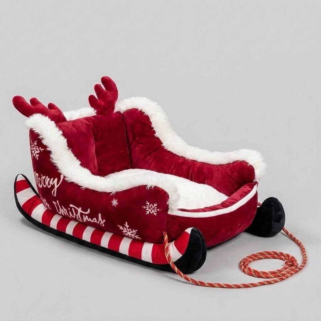 Festive Plush Cosy Dog Bed