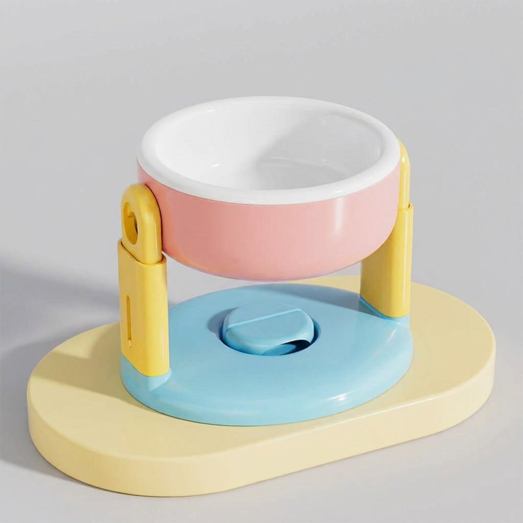Neck Protection Adjustable Raised Pet Bowl with Anti-Slip Suction Base