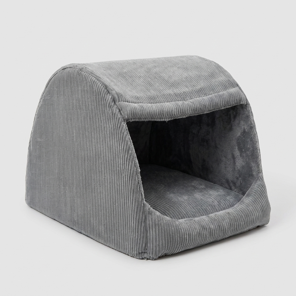 Warm Flannel Detachable Semi-Enclosed Large Dog Tent Bed