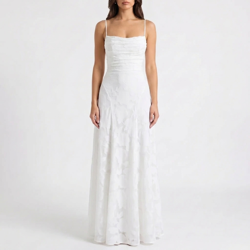 Floral Lace Maxi Evening Dress