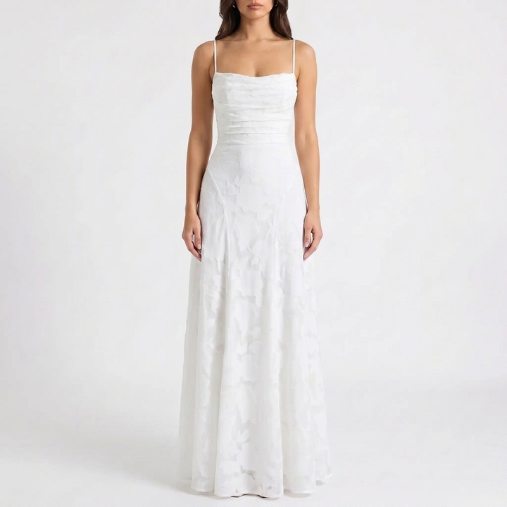 Floral Lace Maxi Evening Dress