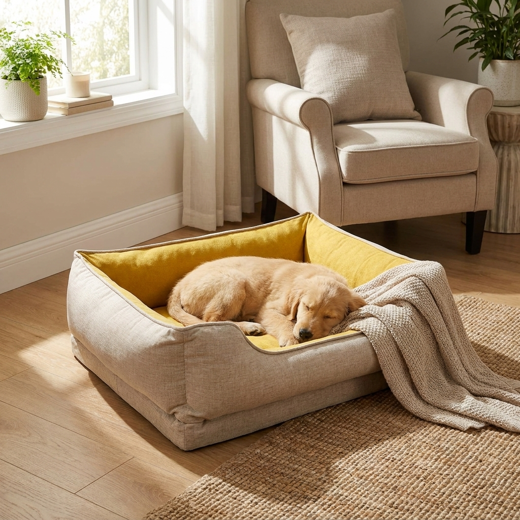 Washable Non-Slip Bolster Cat Bed
