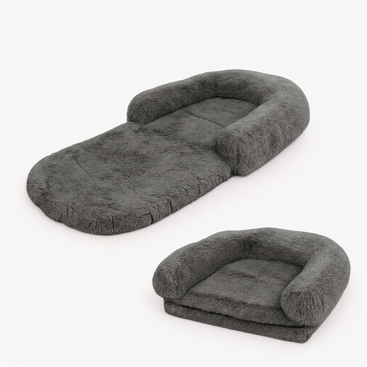 Chic Plush Large Foldable Human & Dog Bed