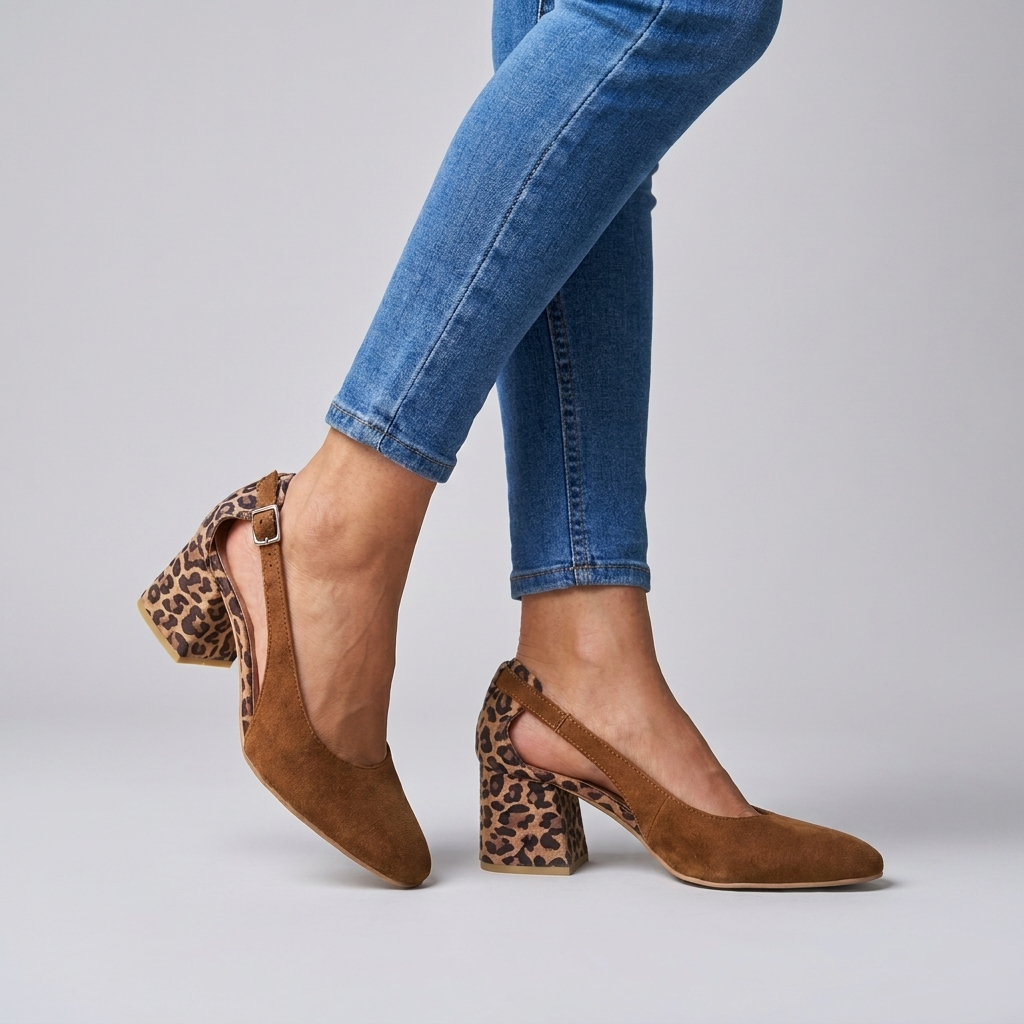 Block Heel Slingback Pumps