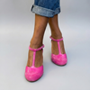 T‑Strap Block Heel Pumps