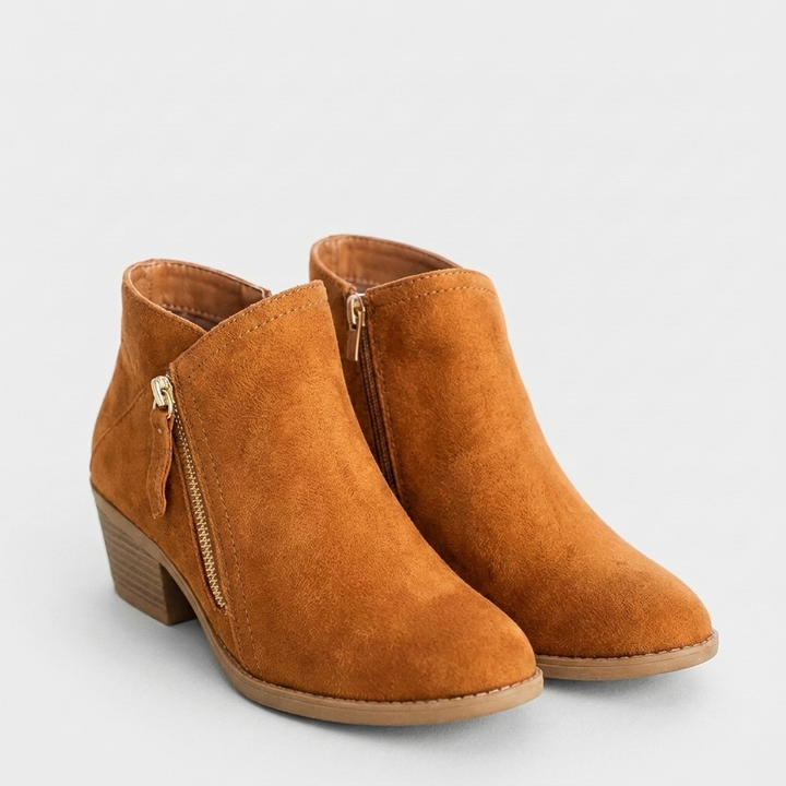 Women’s Ankle Boots | Block Heel with Side Zip Closure