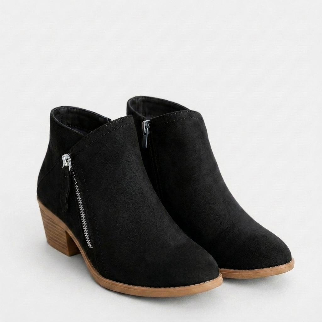 Women’s Ankle Boots | Block Heel with Side Zip Closure