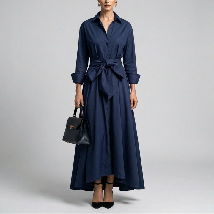 Sophisticated Long-Sleeve Maxi Dress