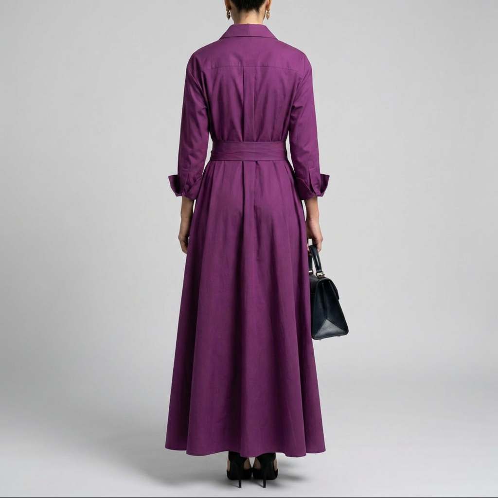 Sophisticated Long-Sleeve Maxi Dress