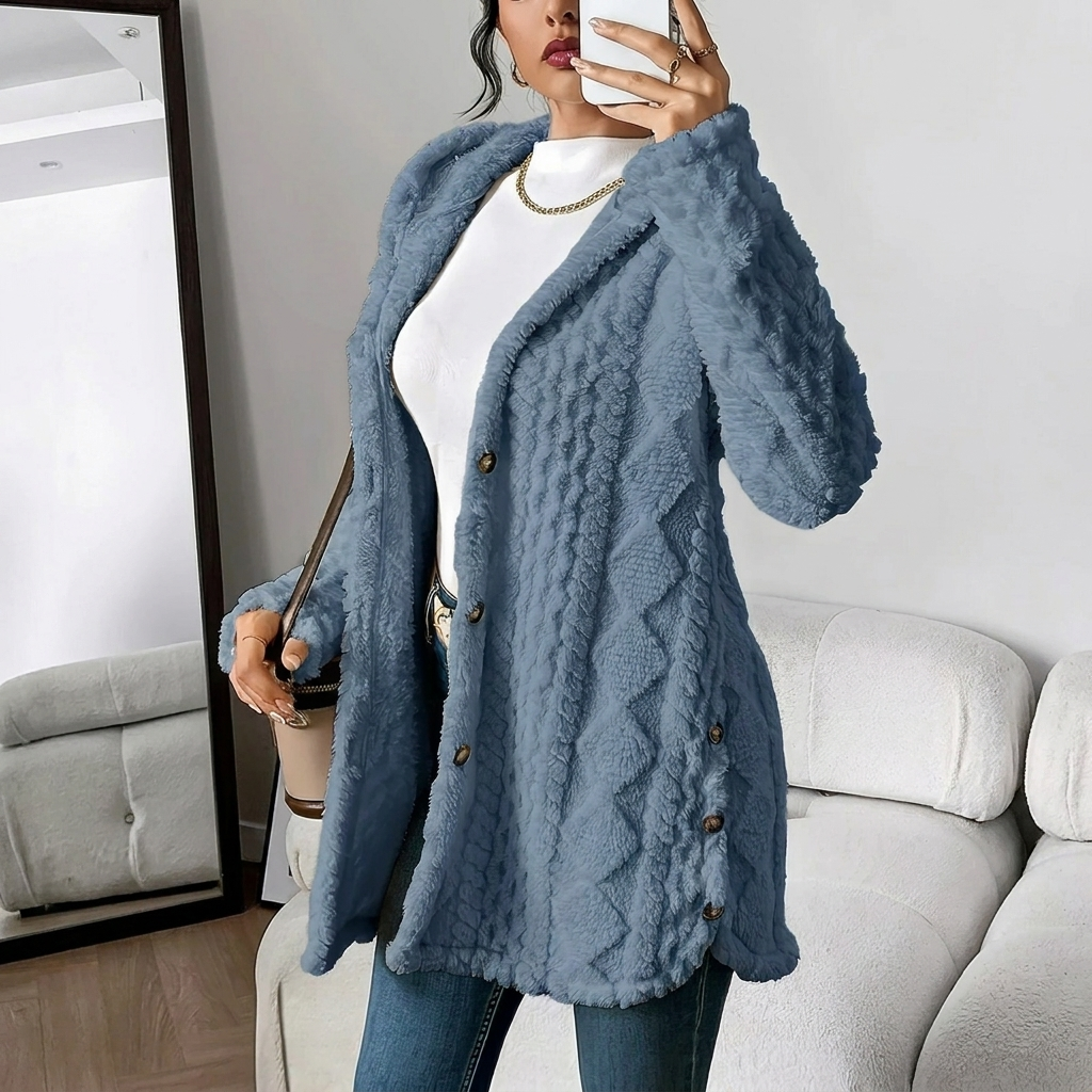 Plush Hooded Cardigan