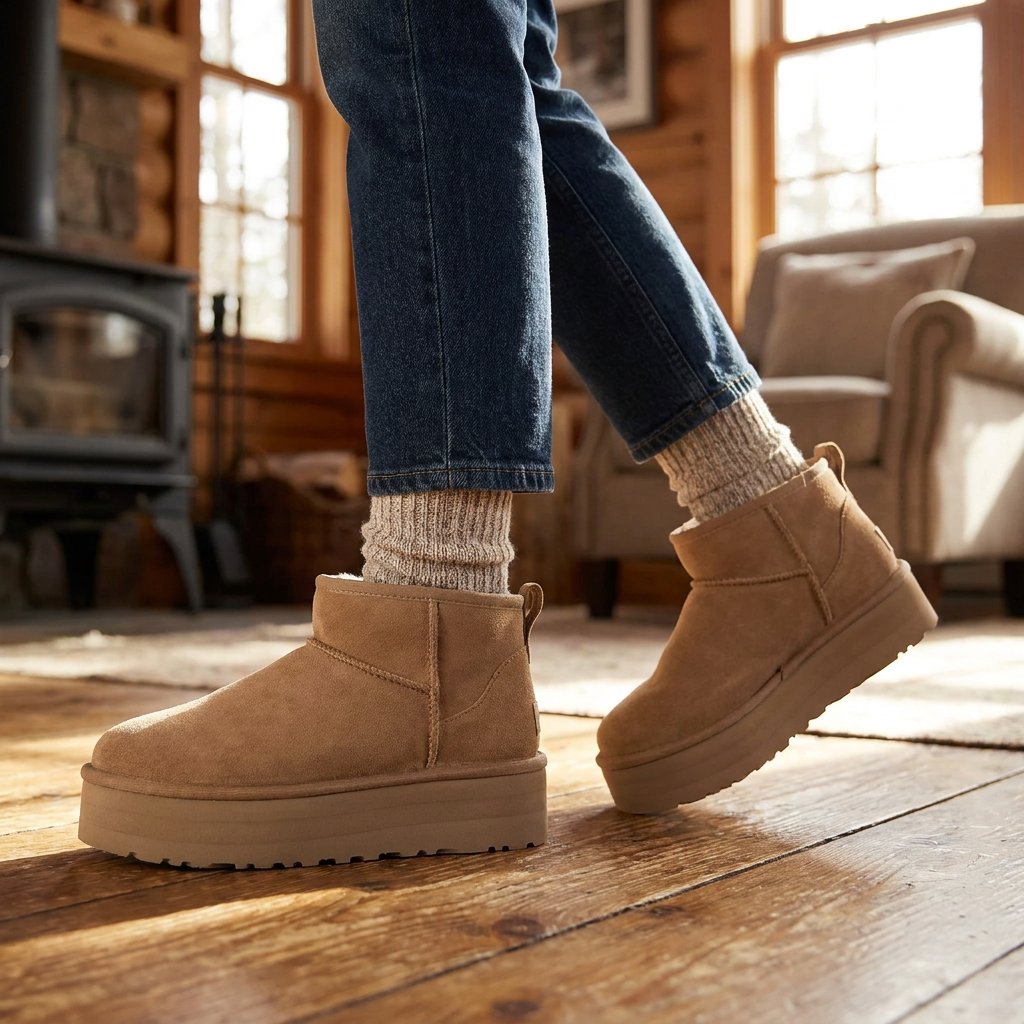 Women’s Ankle Boots with Platform Pull-On Design