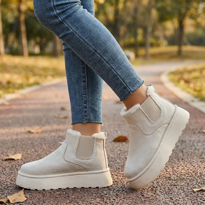 Women’s Ankle Slip-On Boots with Stylish Sole