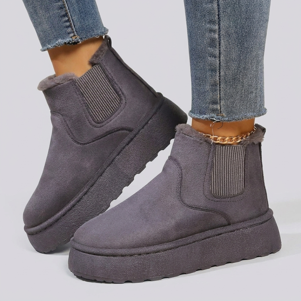 Women’s Ankle Slip-On Boots with Stylish Sole