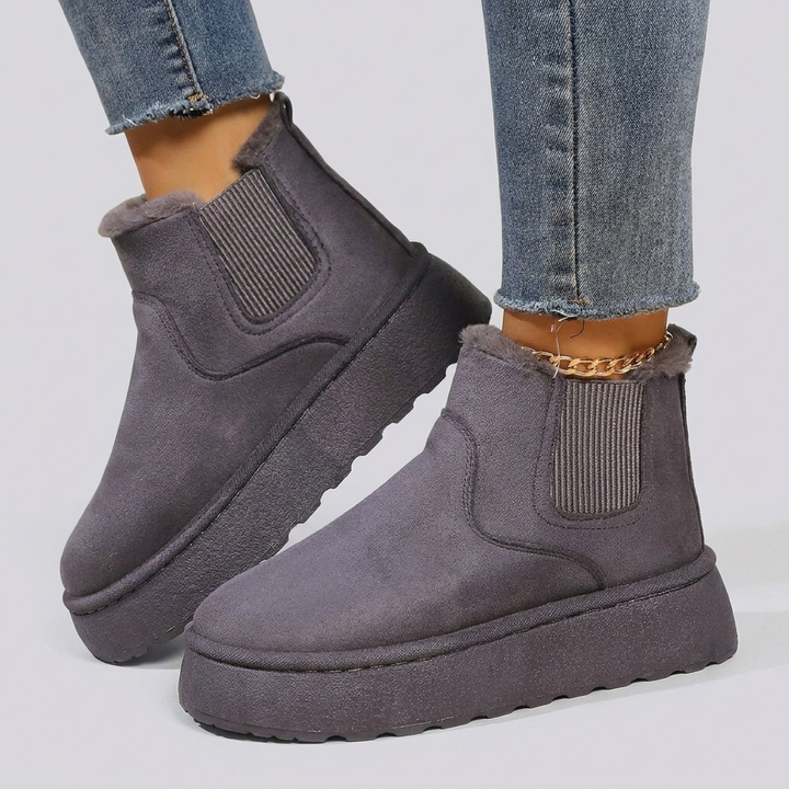 Women’s Ankle Slip-On Boots with Stylish Sole