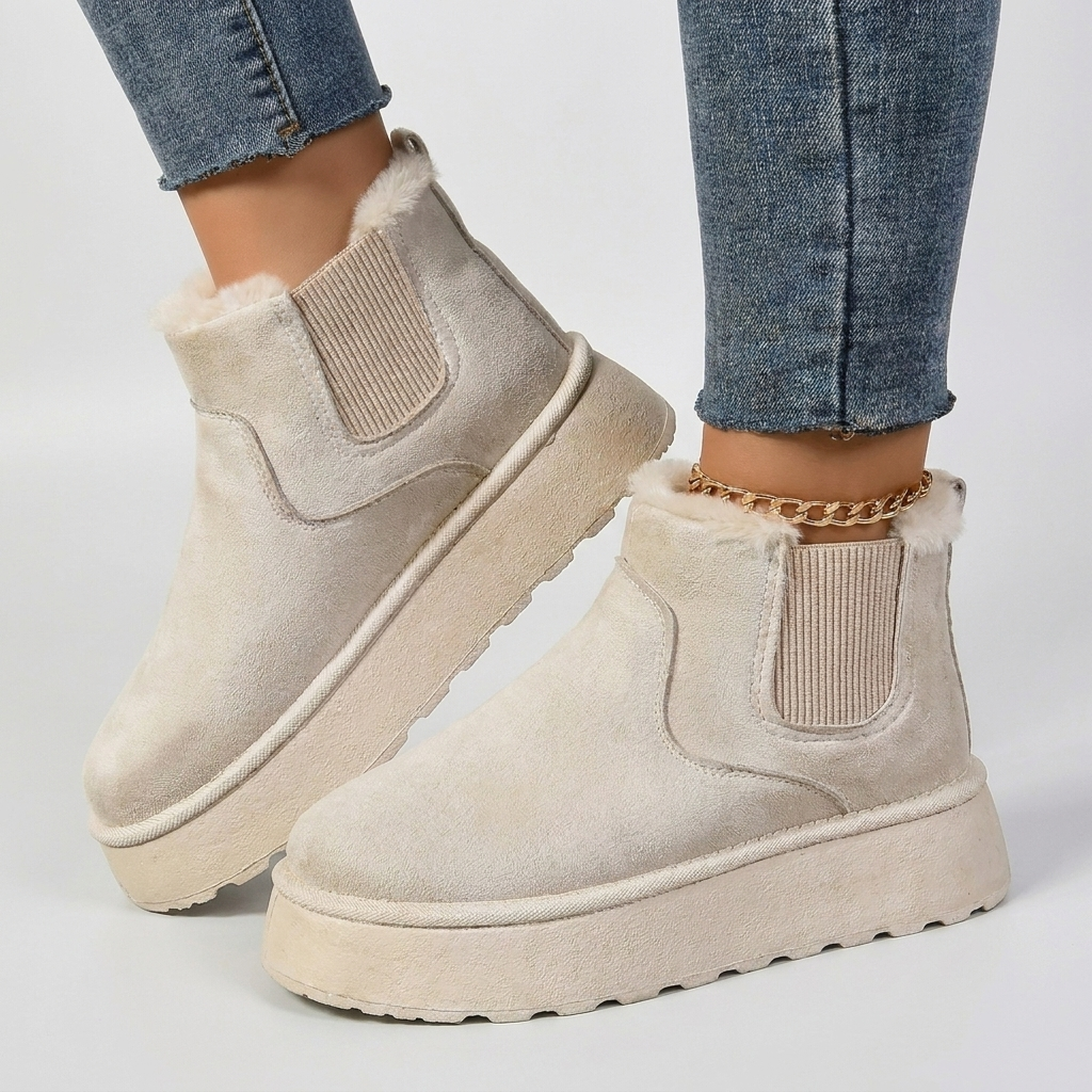 Women’s Ankle Slip-On Boots with Stylish Sole