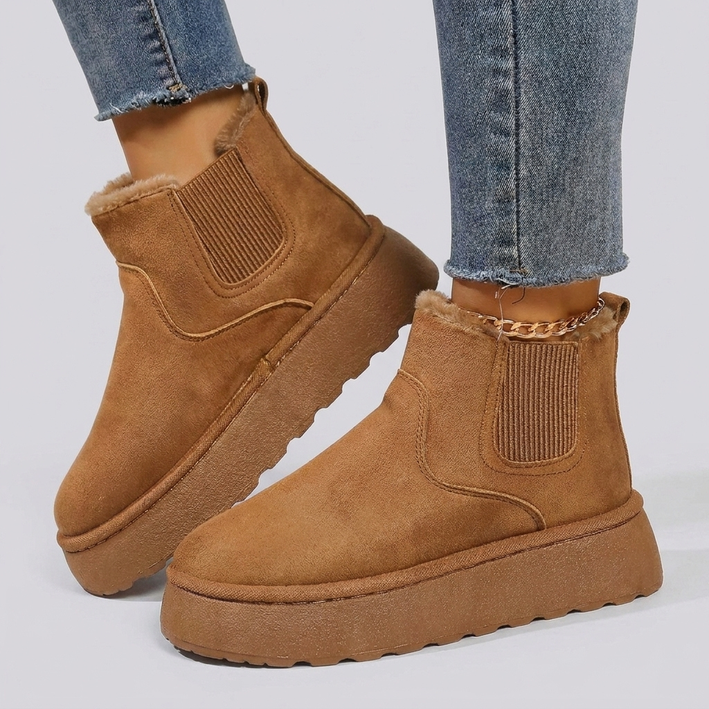 Women’s Ankle Slip-On Boots with Stylish Sole