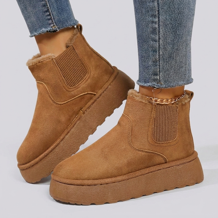 Women’s Ankle Slip-On Boots with Stylish Sole